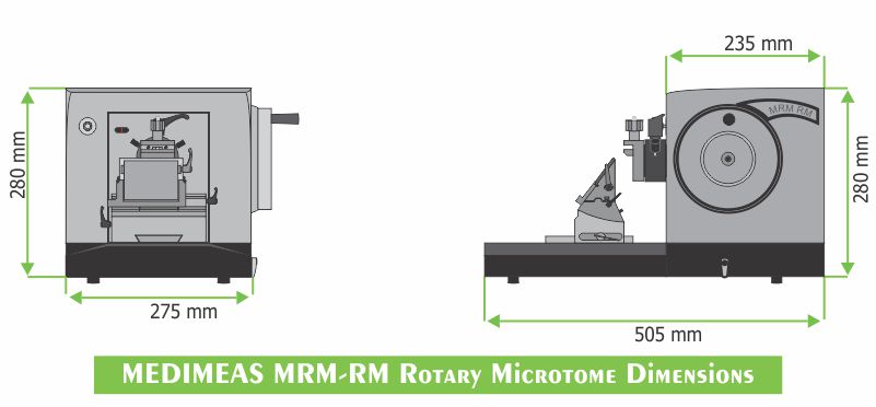 MEDIMEAS MRM-RM Rotary Microtome Dimensions