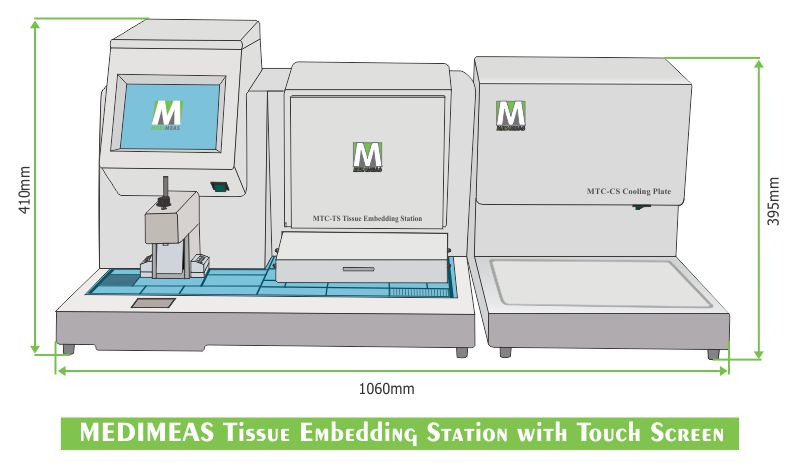 MEDIMEAS MTC-TS Tissue Embedding Station with Touch Screen Dimensions