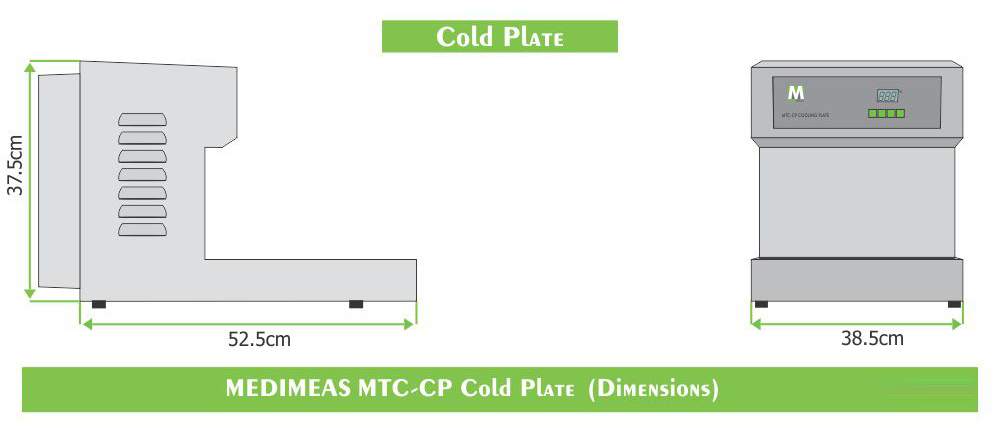 Tissue Embedding Station Cooling Plate MTC-CP Dimensions