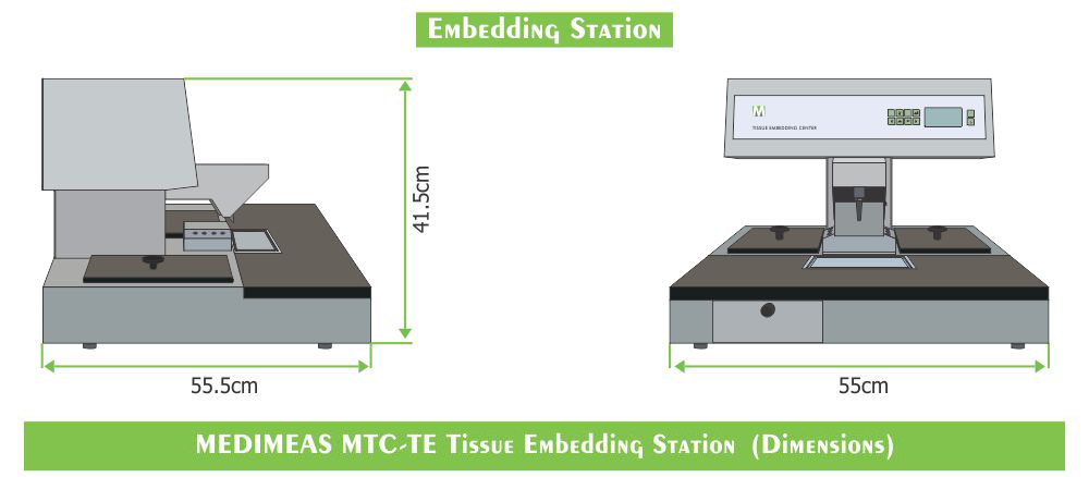 Tissue Embedding Station MTC-TE Dimensions